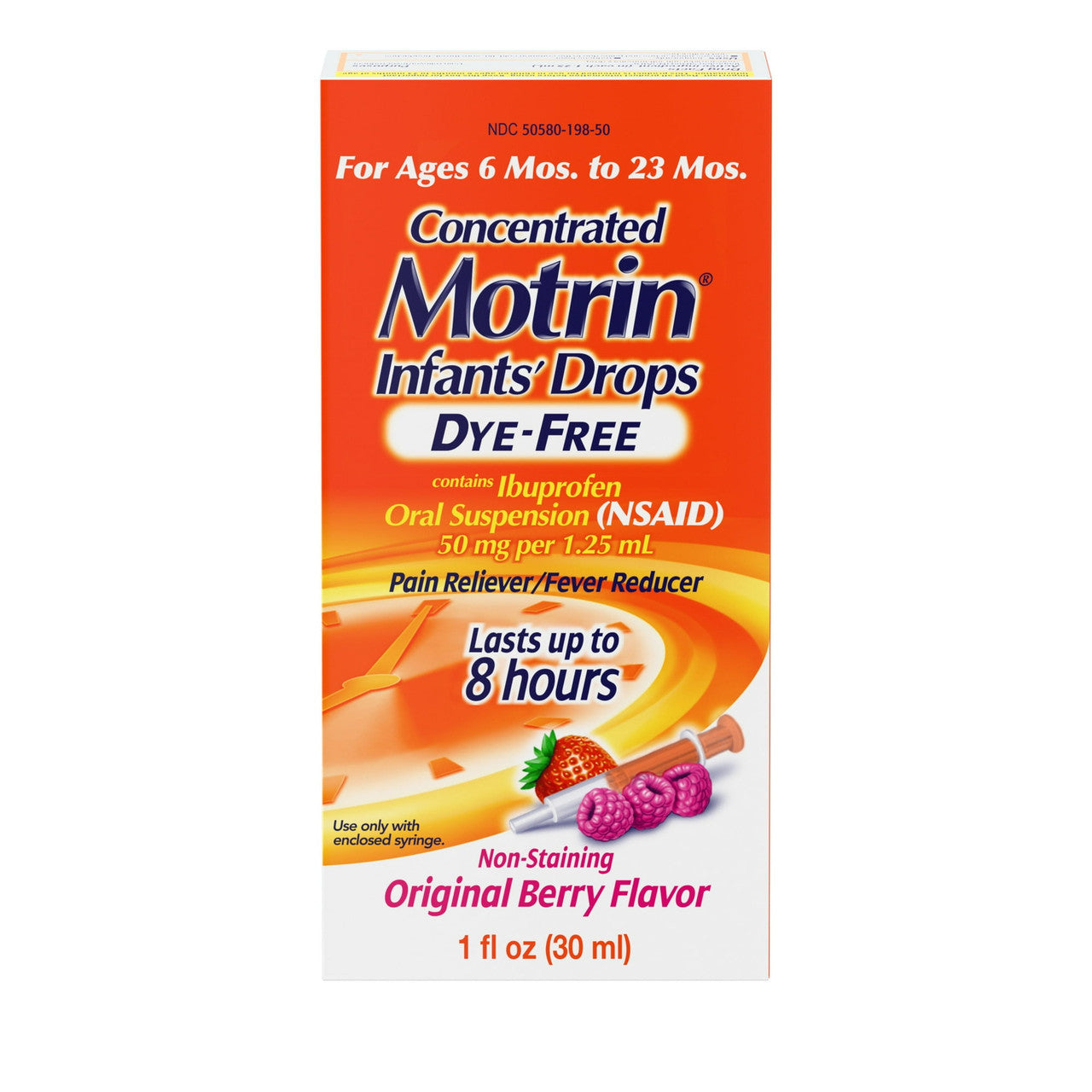 Motrin Infants Oral Suspension Berry Drops, Dye-Free - 1 Oz